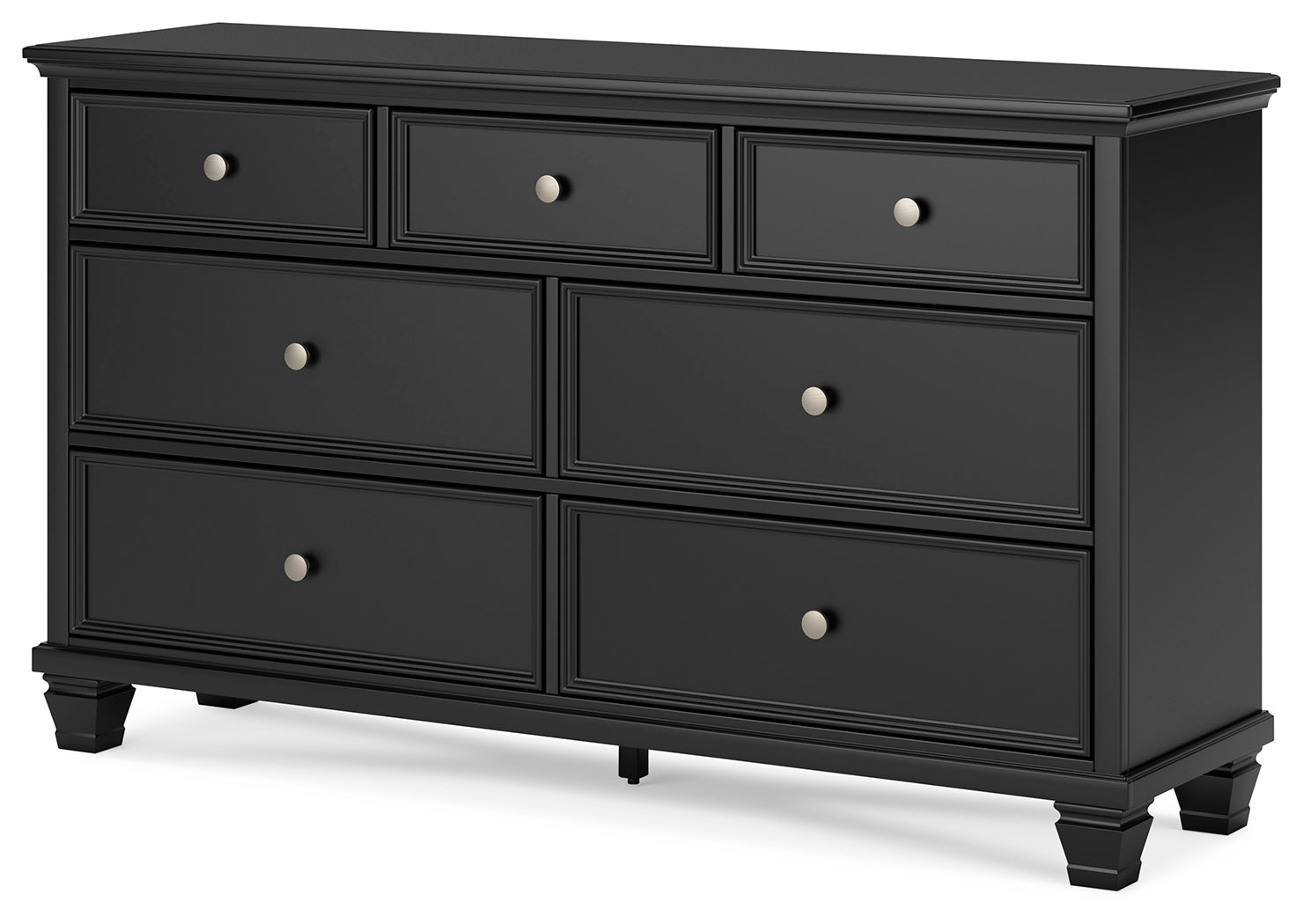 Lanolee Black California King Panel Bed, Dresser, Chest and 2 Nightstands (Online Special Price) - Ornate Home