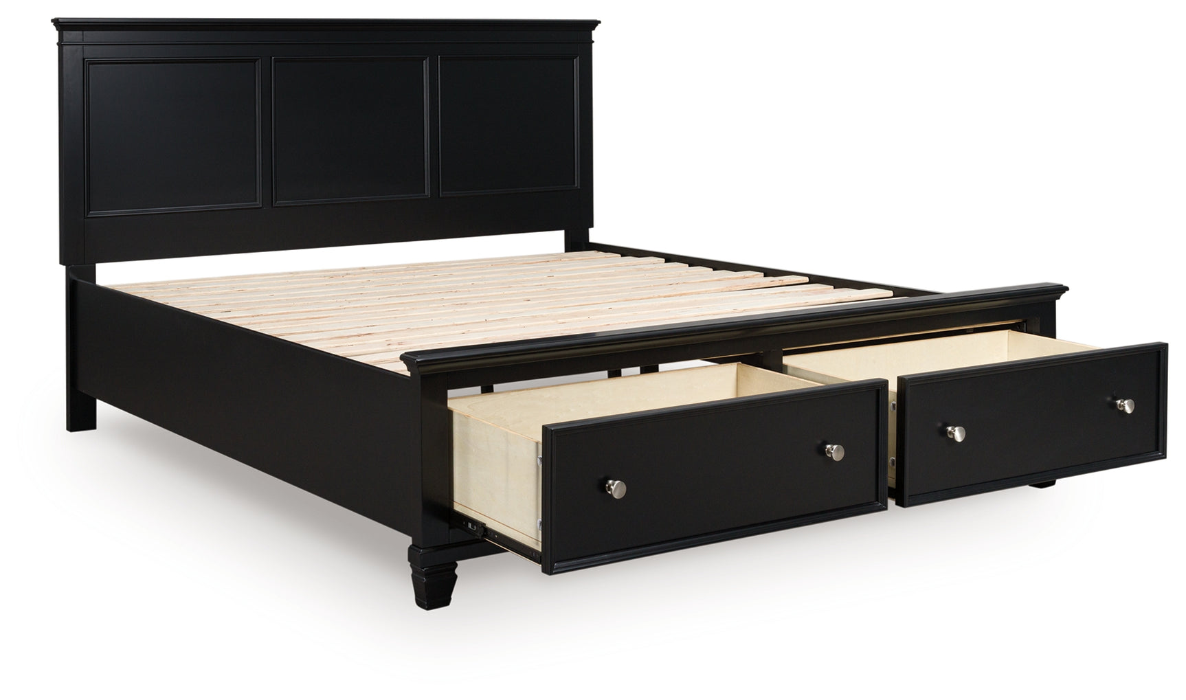 Lanolee Black California King Panel Storage Bed - Ornate Home