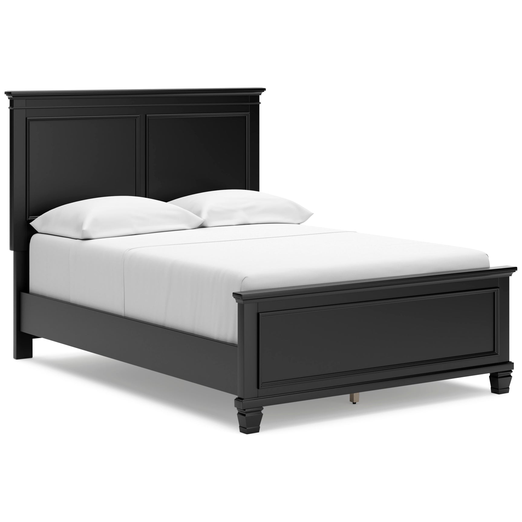 Lanolee Black Full Panel 6-Piece Bedroom Set w/ 2 Nightstands - Ornate Home