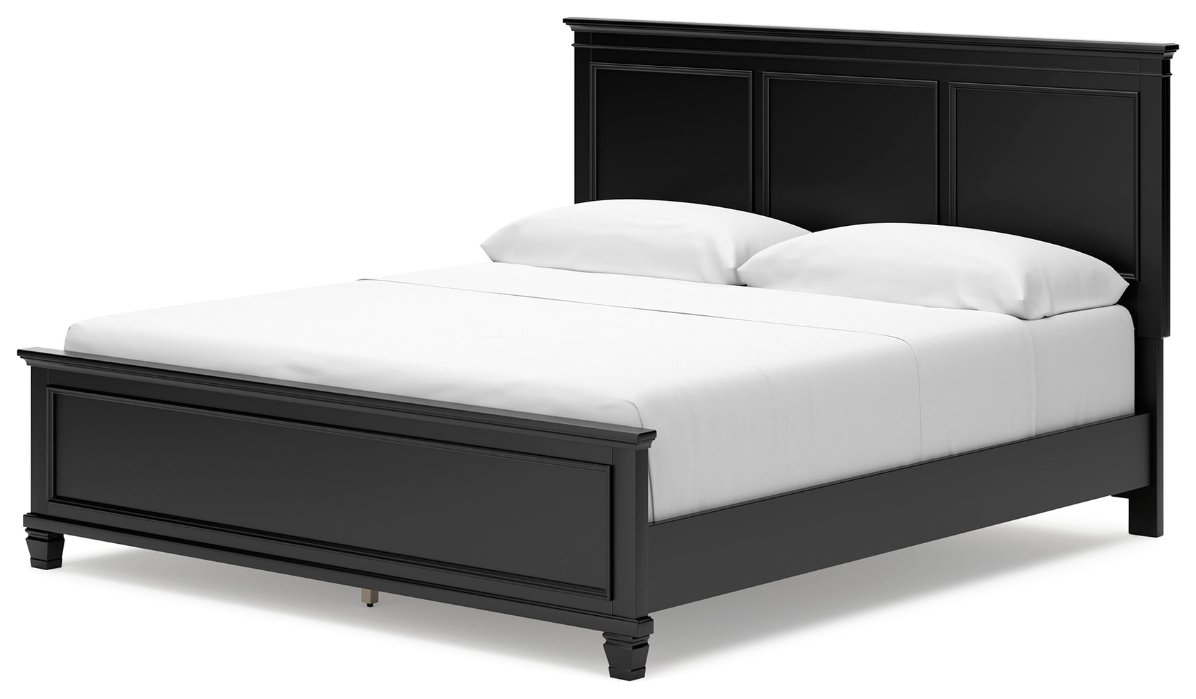 Lanolee Black King Panel Bed with Mirrored Dresser and Nightstand (Online Special Price) - Ornate Home