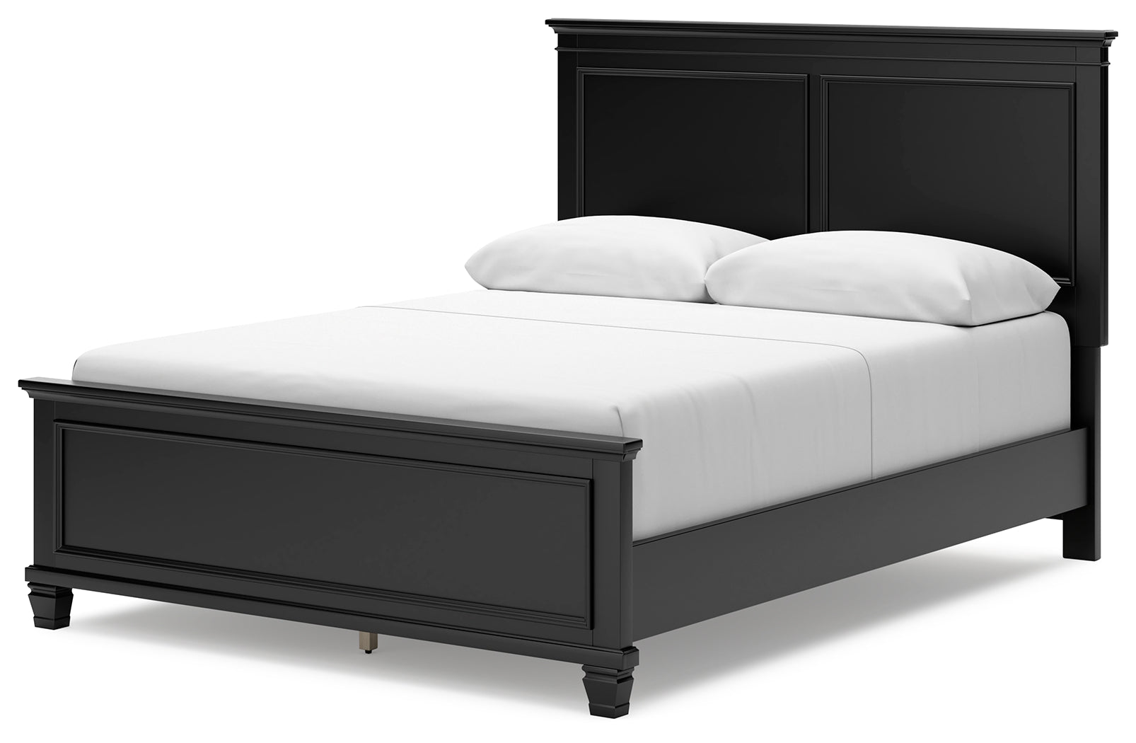 Lanolee Black Queen Panel Bed, Dresser, Mirror and Nightstand (Online Special Price) - Ornate Home