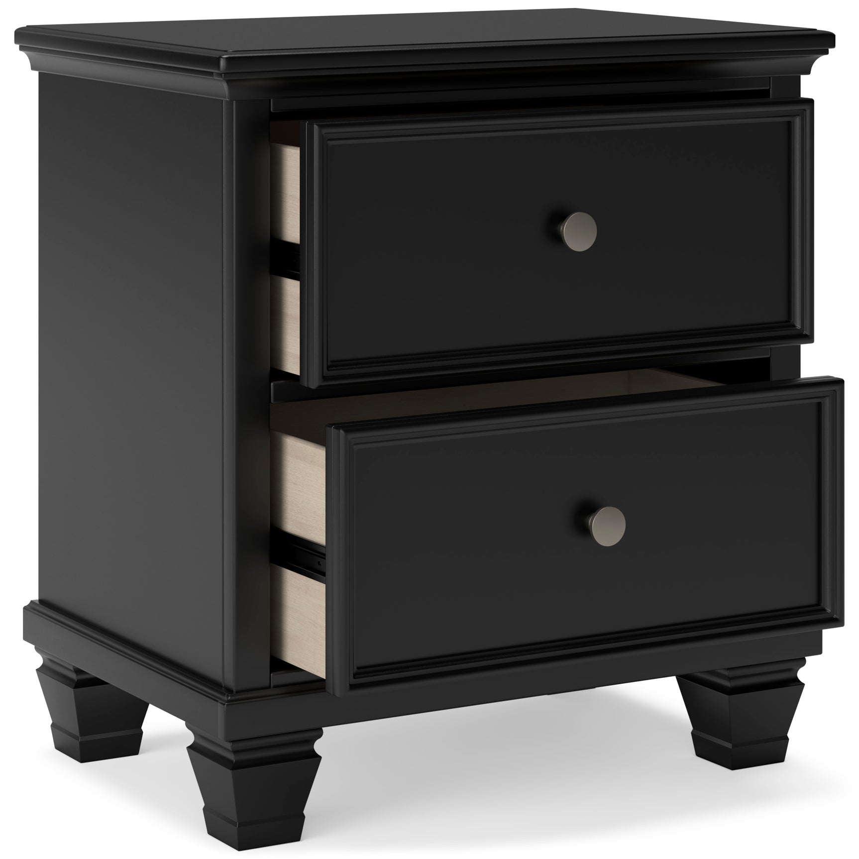 Lanolee Black Twin Panel 6-Piece Bedroom Set w/ 2 Nightstands - Ornate Home