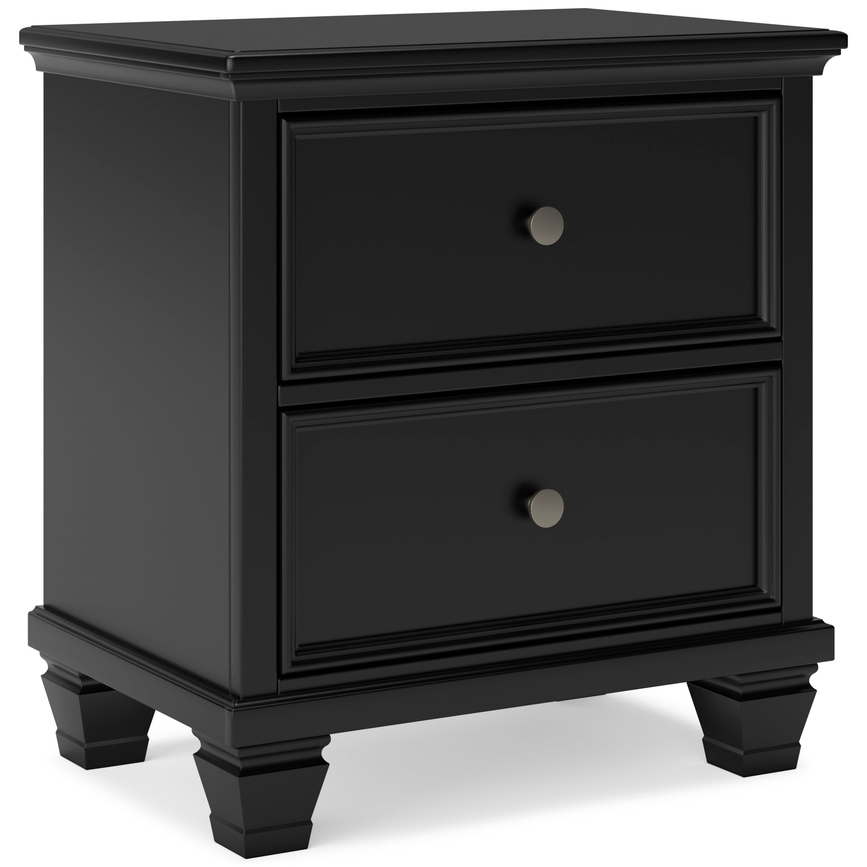 Lanolee Black Twin Panel 6-Piece Bedroom Set w/ 2 Nightstands - Ornate Home