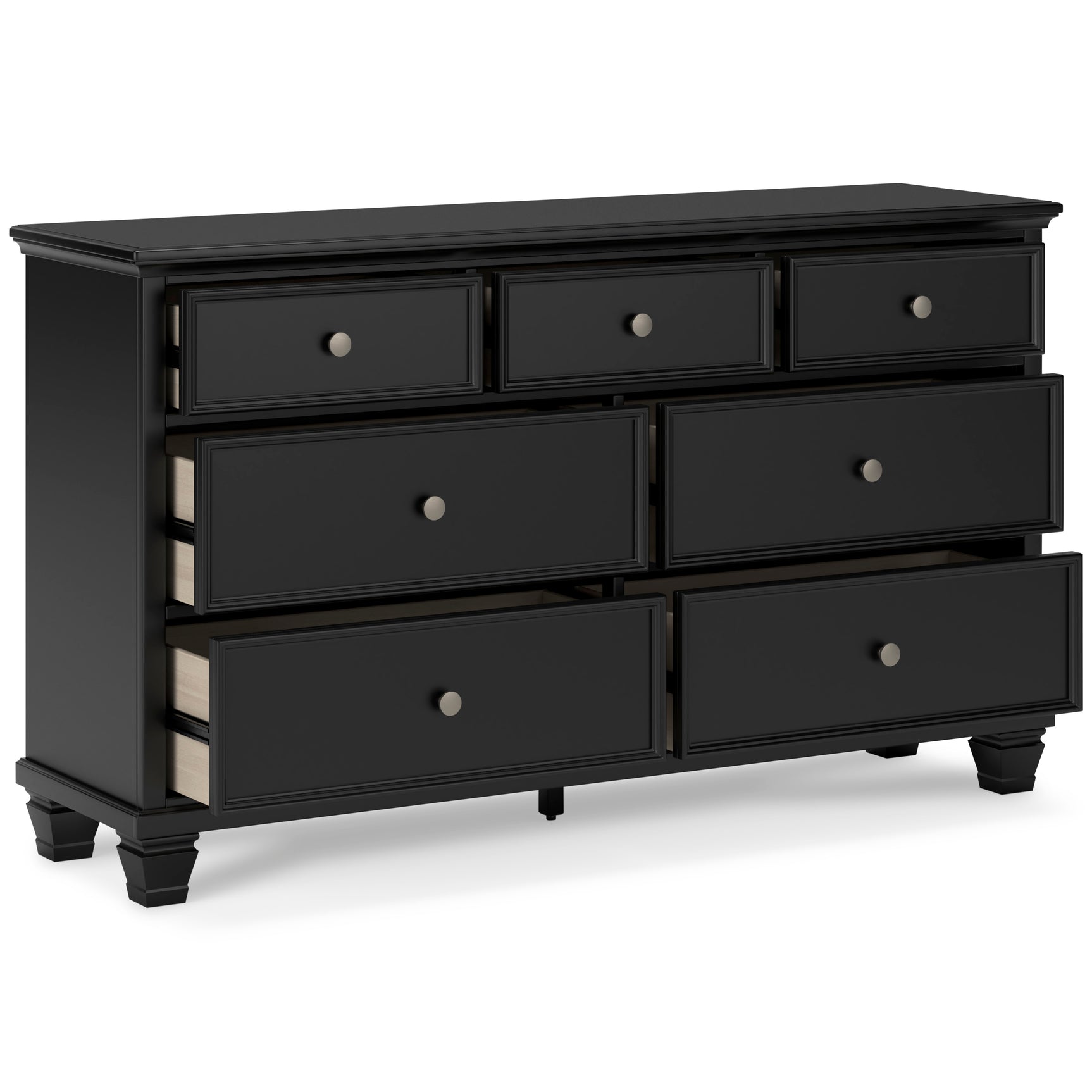 Lanolee Black Twin Panel 6-Piece Bedroom Set w/ 2 Nightstands - Ornate Home