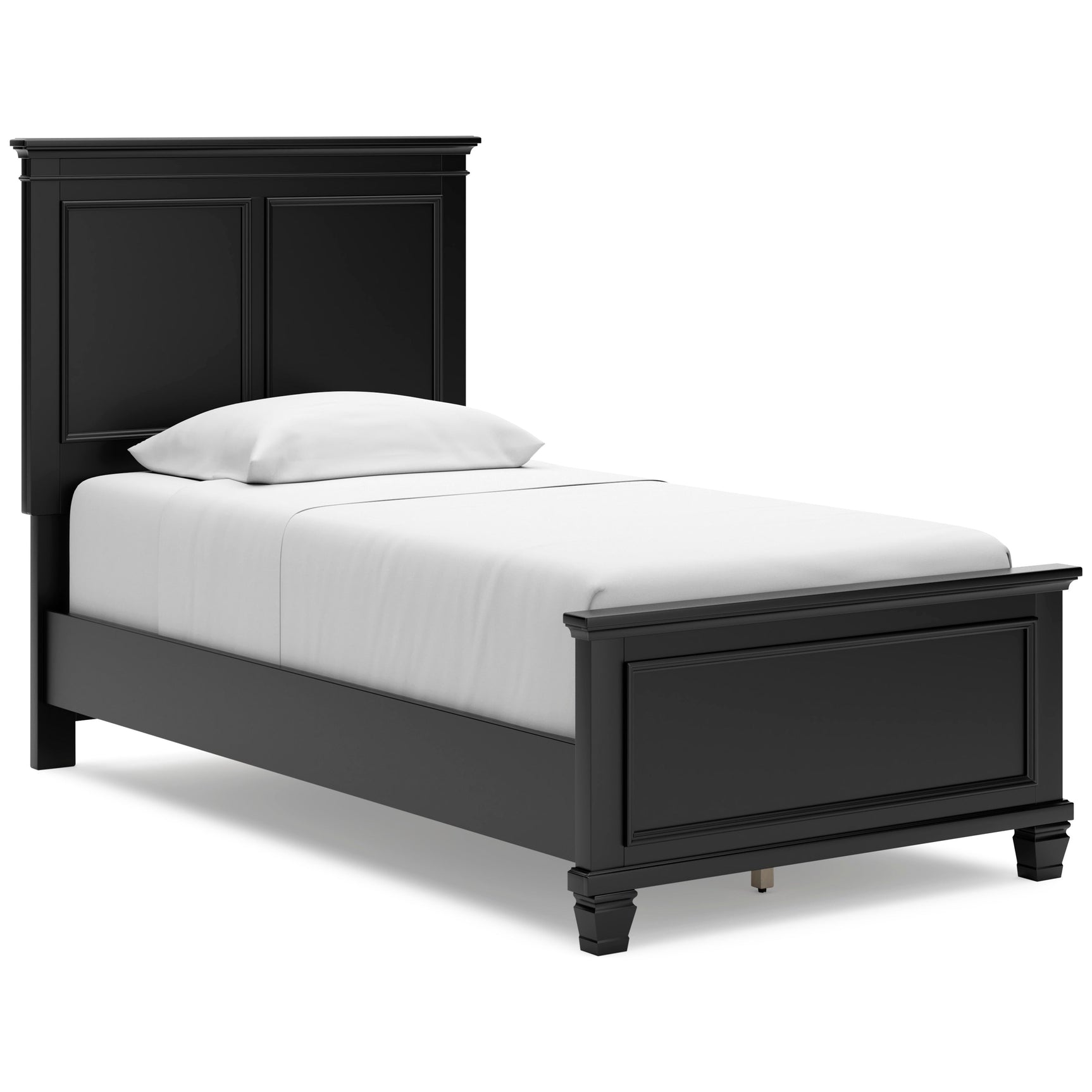 Lanolee Black Twin Panel 5-Piece Bedroom Set w/ 2 Nightstands (Online Special Price) - Ornate Home