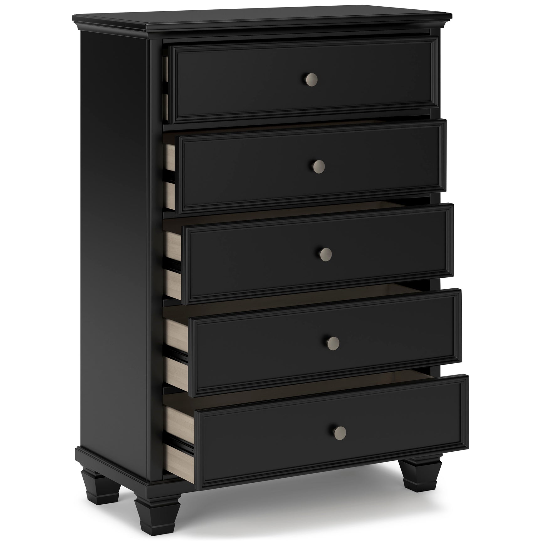 Lanolee Black Twin Panel 6-Piece Bedroom Set w/ 2 Nightstands - Ornate Home