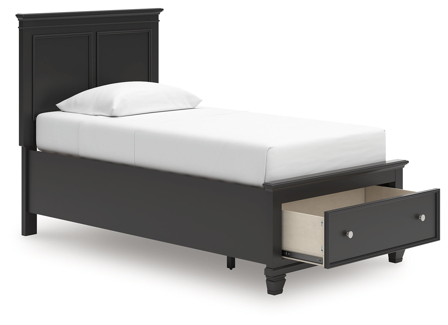 Lanolee Black Twin Panel Storage Bed (Online Special Price) - Ornate Home