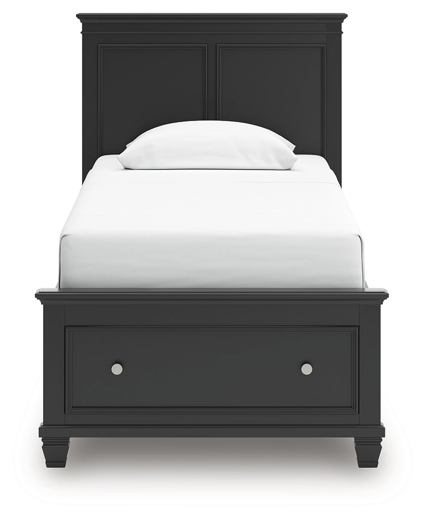 Lanolee Black Twin Panel Storage Bed (Online Special Price) - Ornate Home
