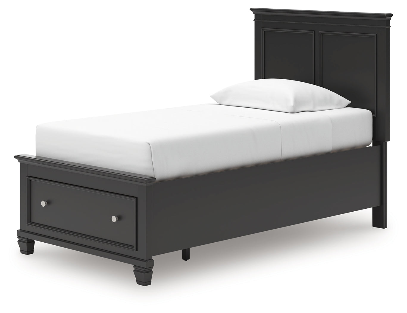 Lanolee Black Twin Panel Storage Bed - Ornate Home
