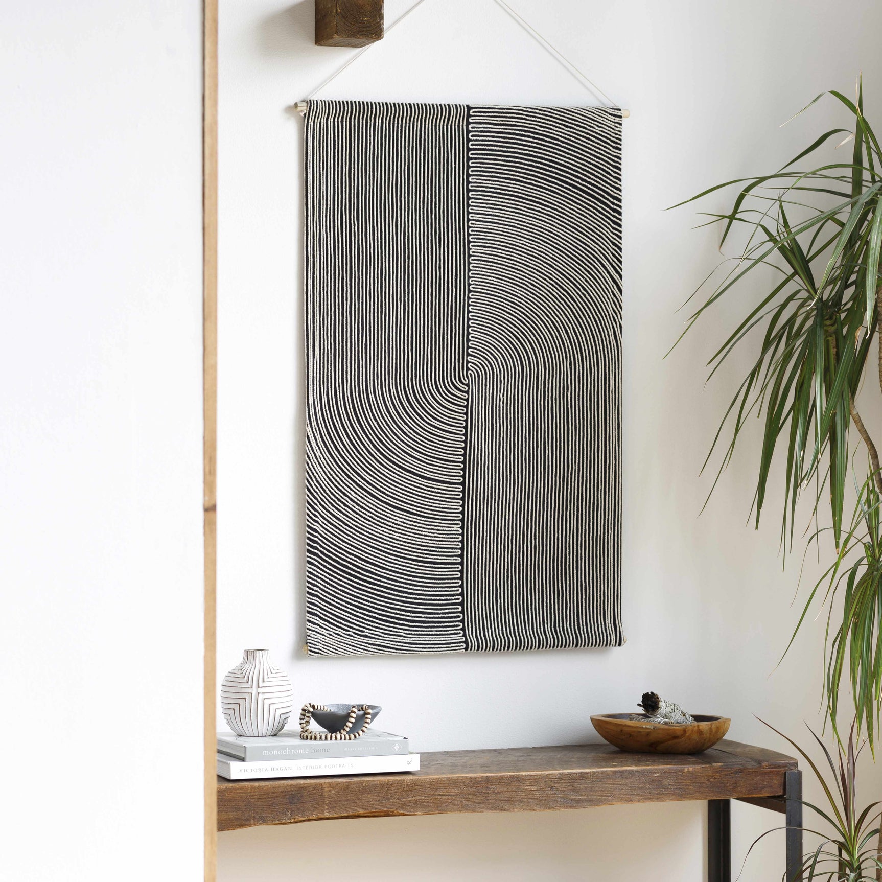 Lanse Black and White Geometric Wall Hanging - Ornate Home