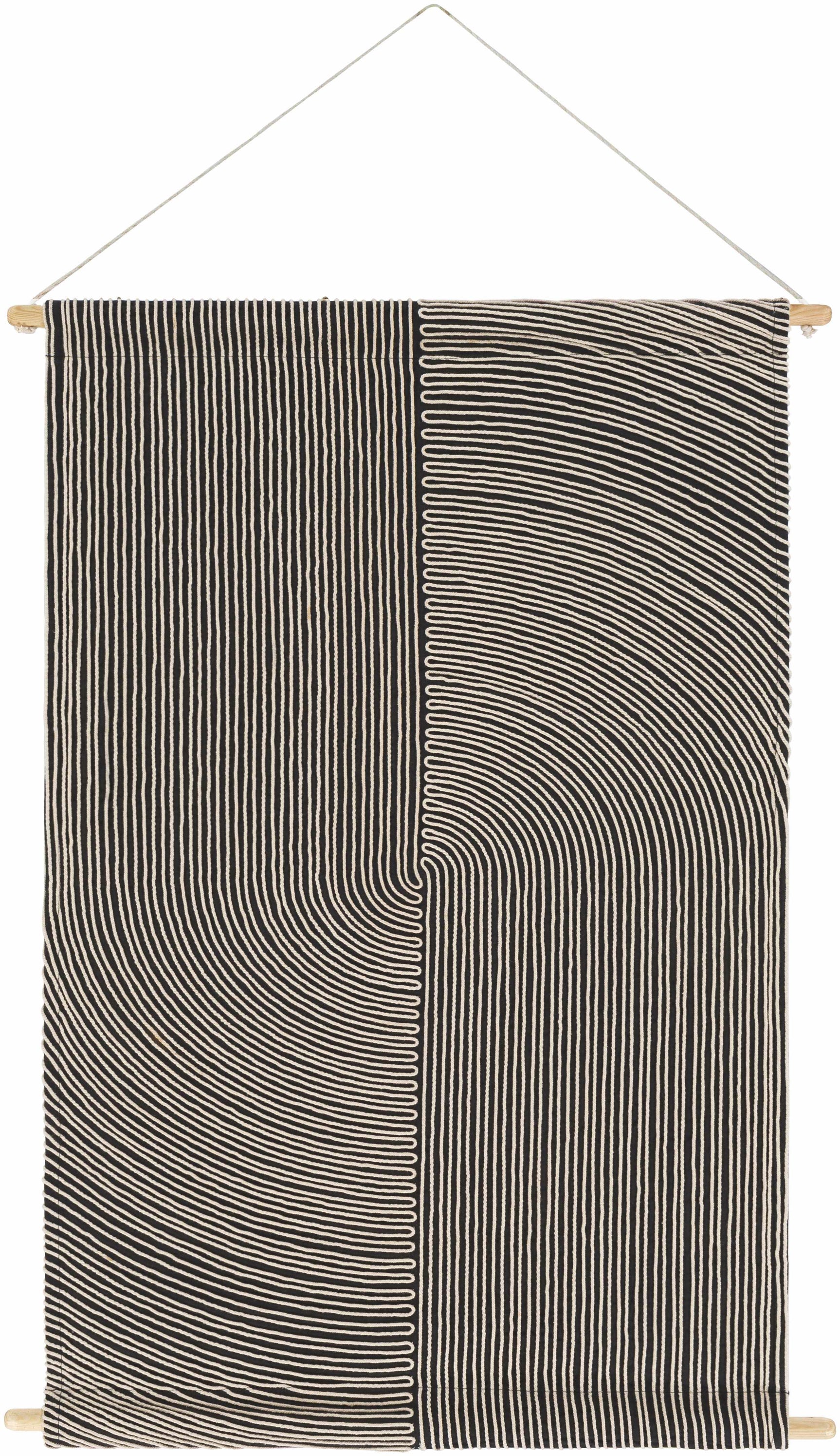 Lanse Black and White Geometric Wall Hanging - Ornate Home