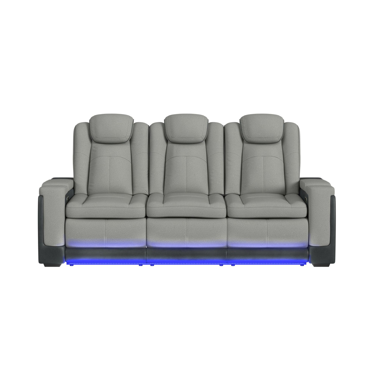 Lantana Rocky Cement/Charcoal Power Motion Sofa with Power Headrest, LED, DDT, Reading Light and PWS - Ornate Home