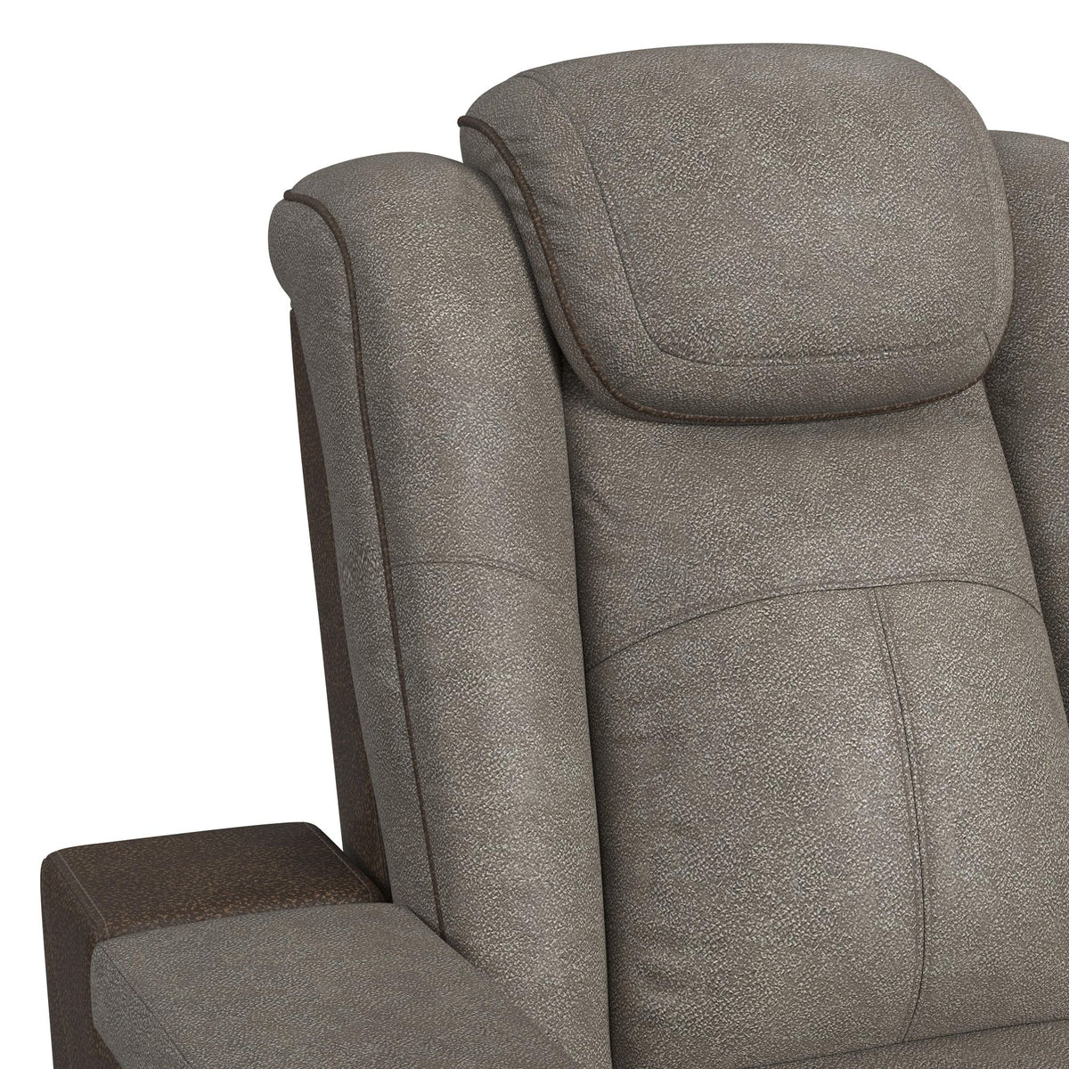 Lantana Rocky Grey/Brown Power Motion Sofa with Power Headrest, LED, DDT, Reading Light and PWS - Ornate Home