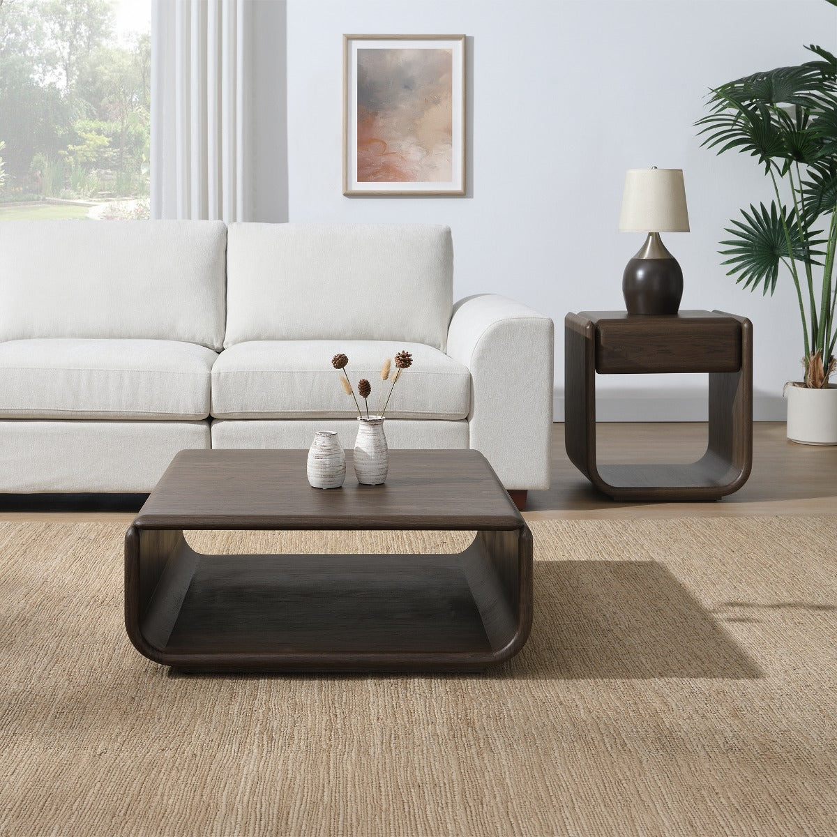 Lanza Dark Walnut Coffee Table - Ornate Home
