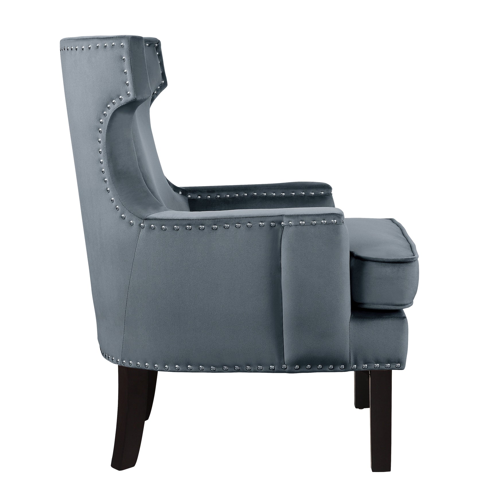 Lapis Gray Velvet Accent Chair - Ornate Home