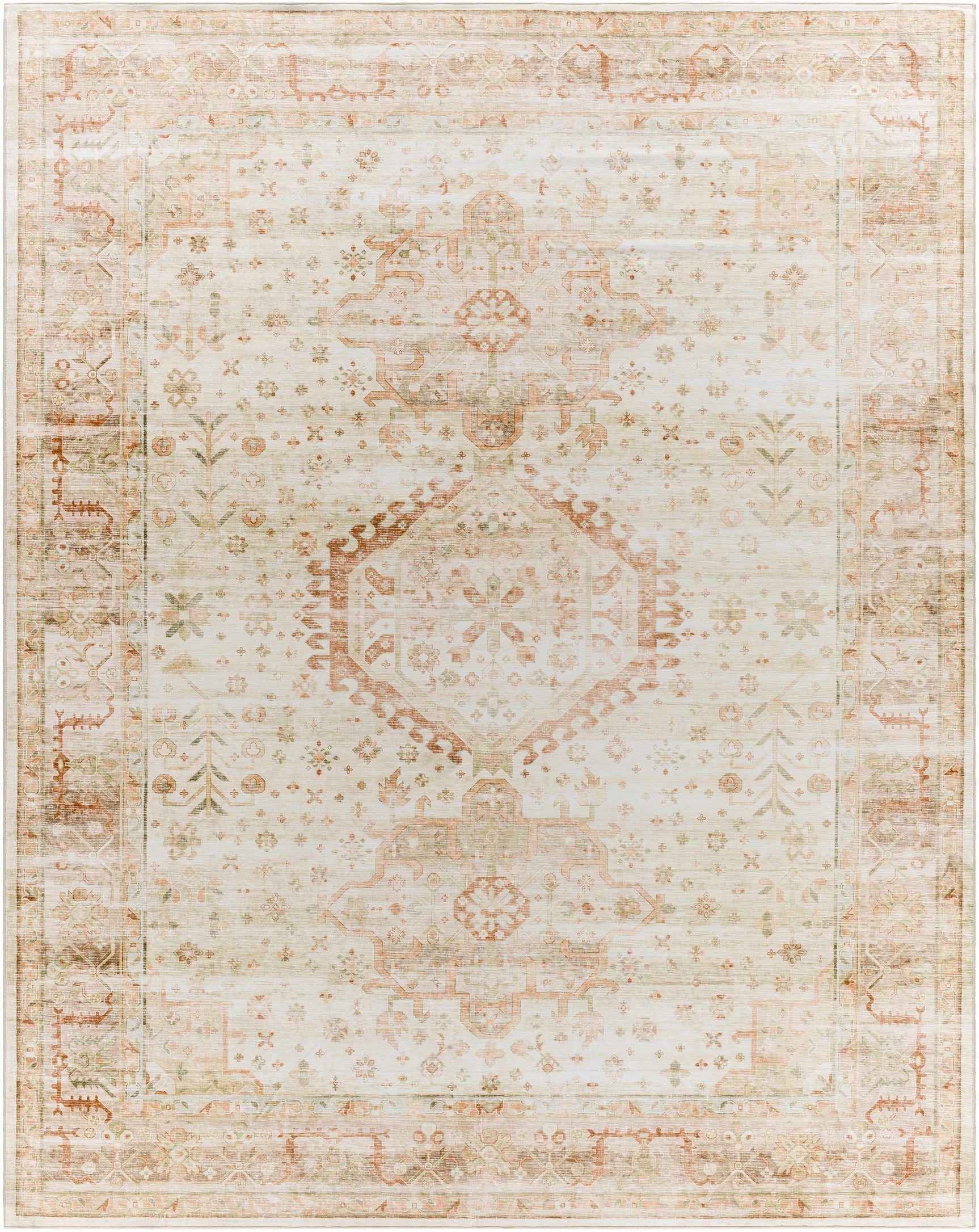 Laran Rust Distressed Washable Area Rug - Clearance - Ornate Home
