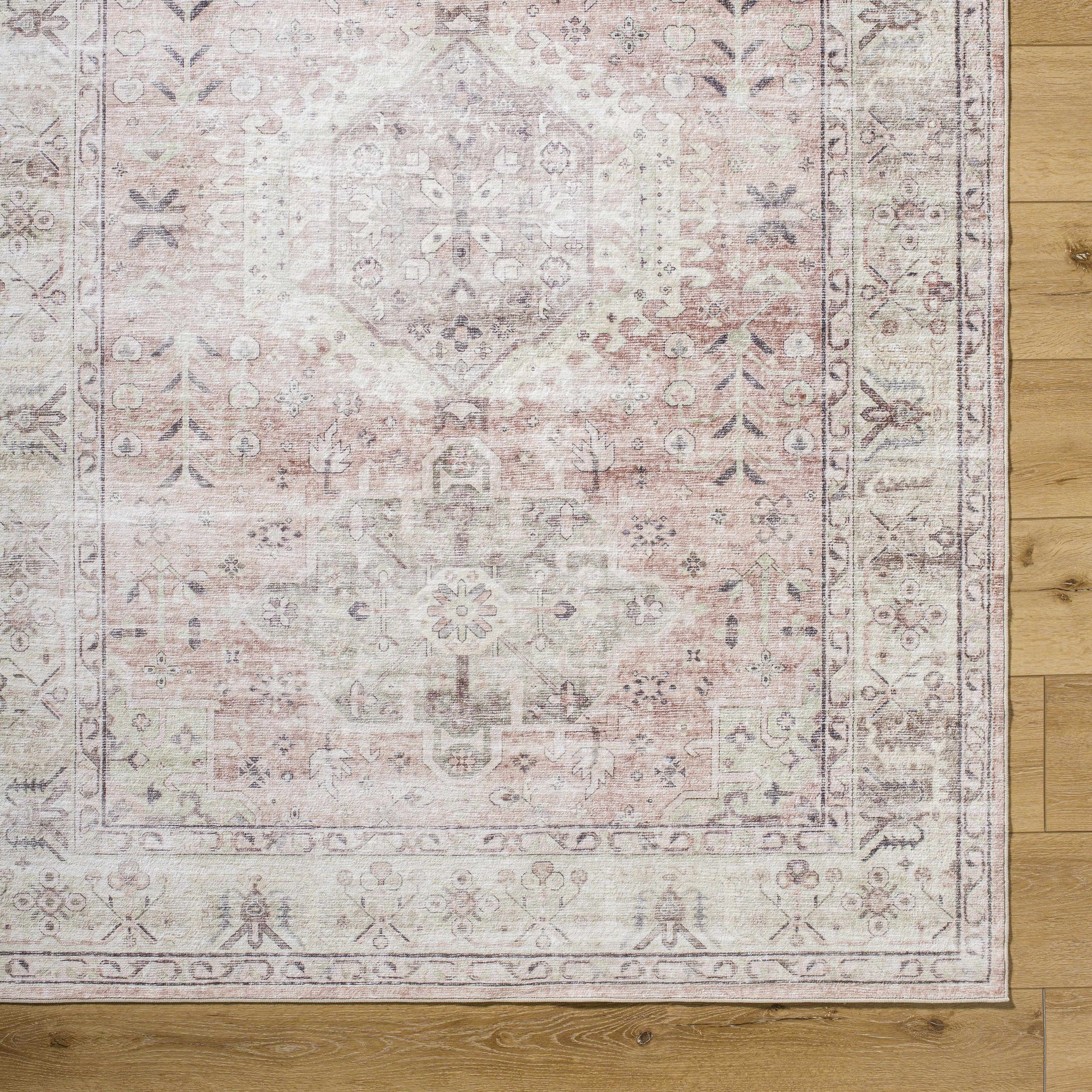Laran Taupe Distressed Washable Area Rug - Clearance - Ornate Home