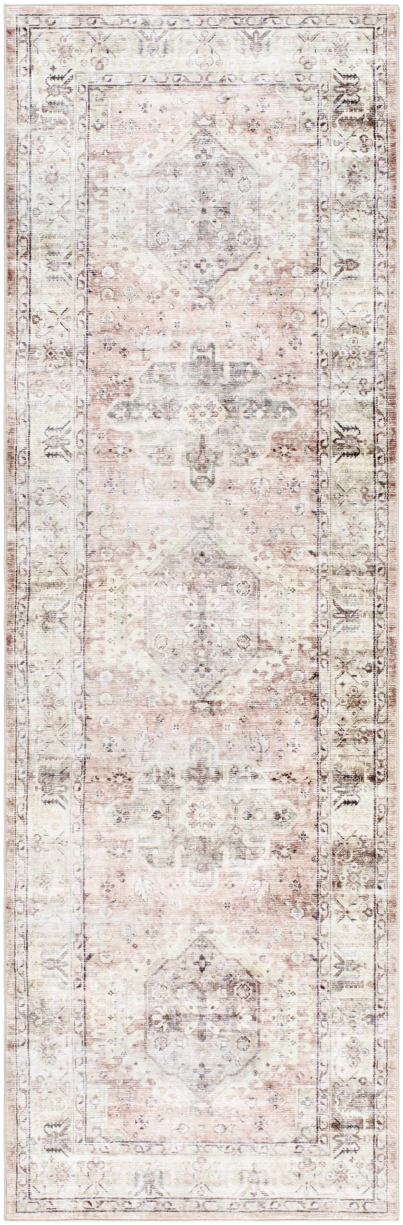 Laran Taupe Distressed Washable Area Rug - Clearance - Ornate Home