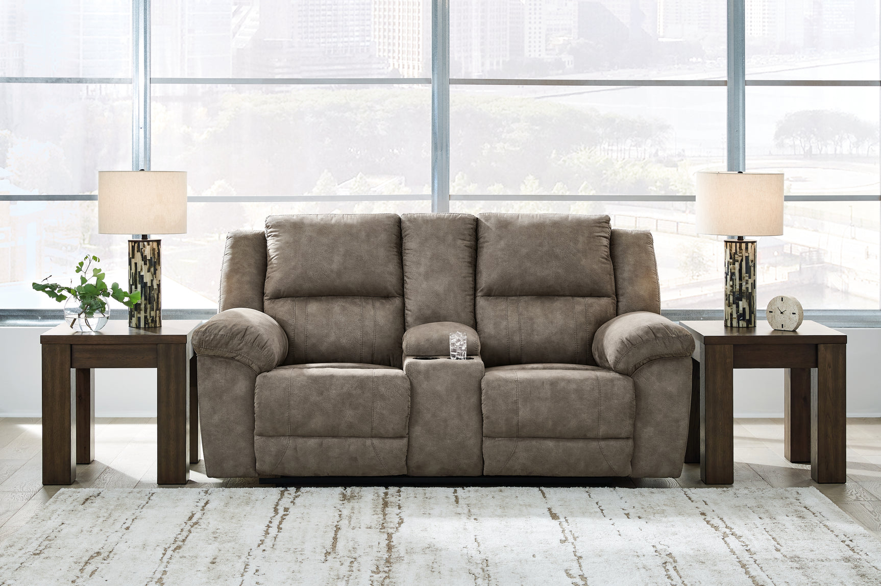 Laresview Fossil Reclining Sofa and Loveseat - Ornate Home
