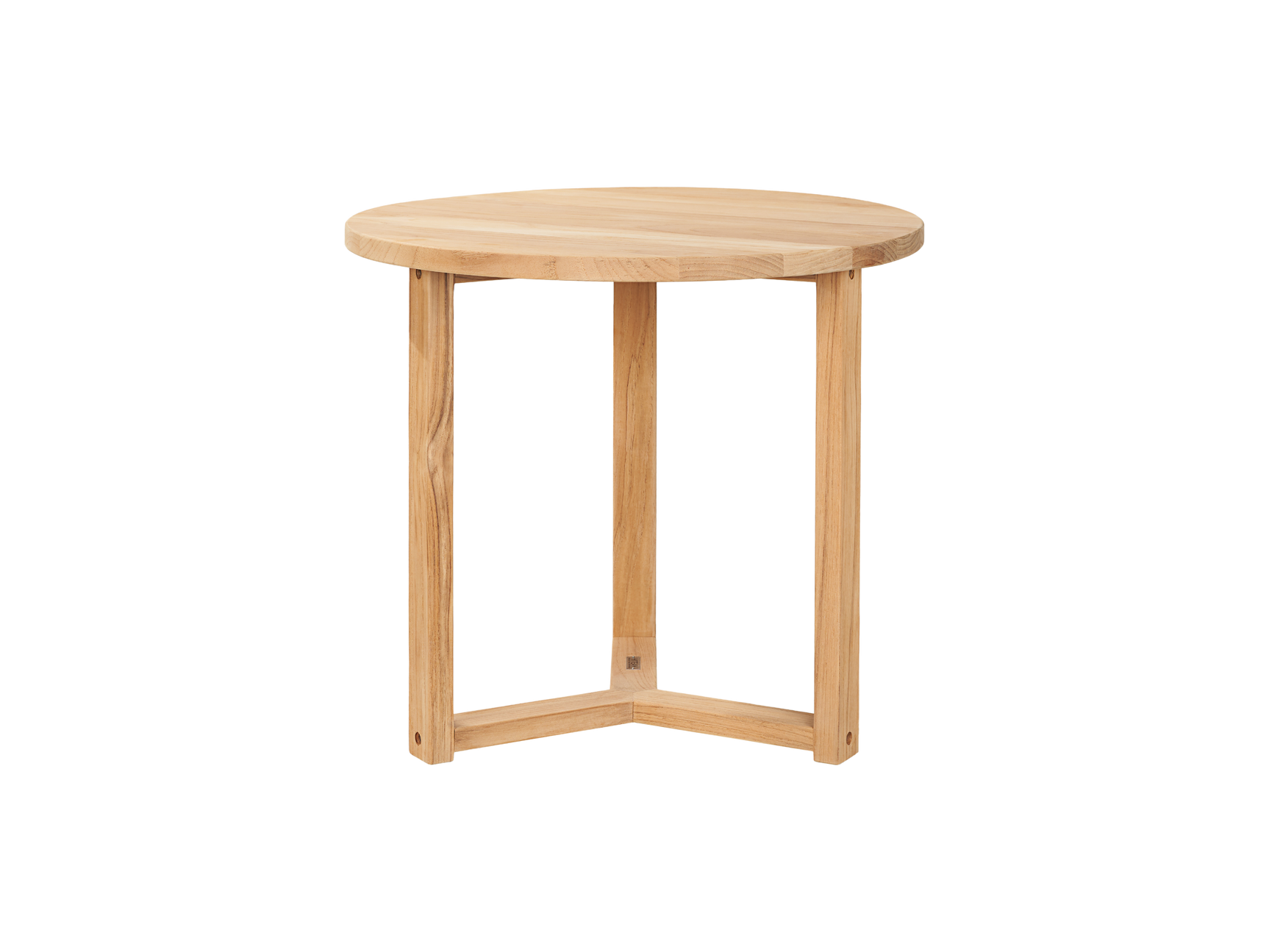 Large Round Teak Outdoor Cross Legs Nesting Side Table - Ornate Home