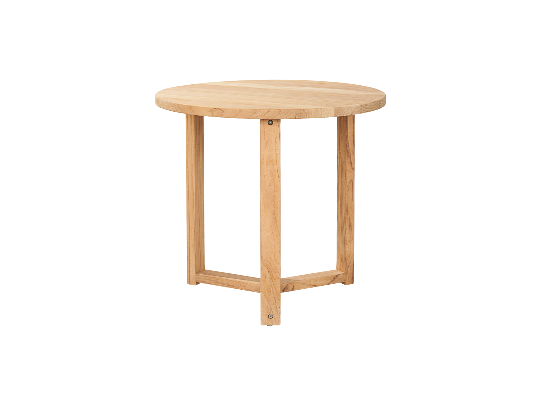 Large Round Teak Outdoor Cross Legs Nesting Side Table - Ornate Home