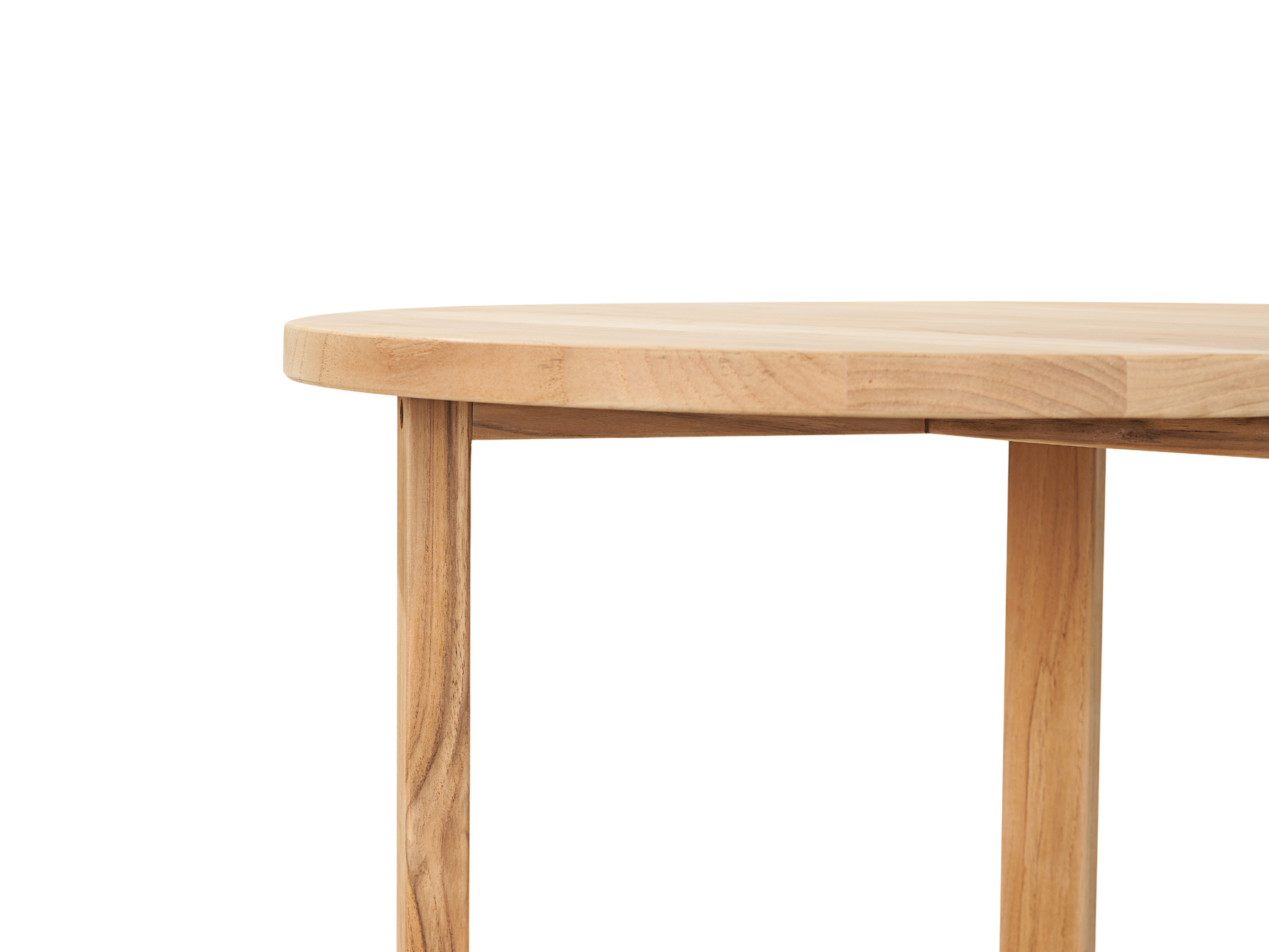 Large Round Teak Outdoor Cross Legs Nesting Side Table - Ornate Home