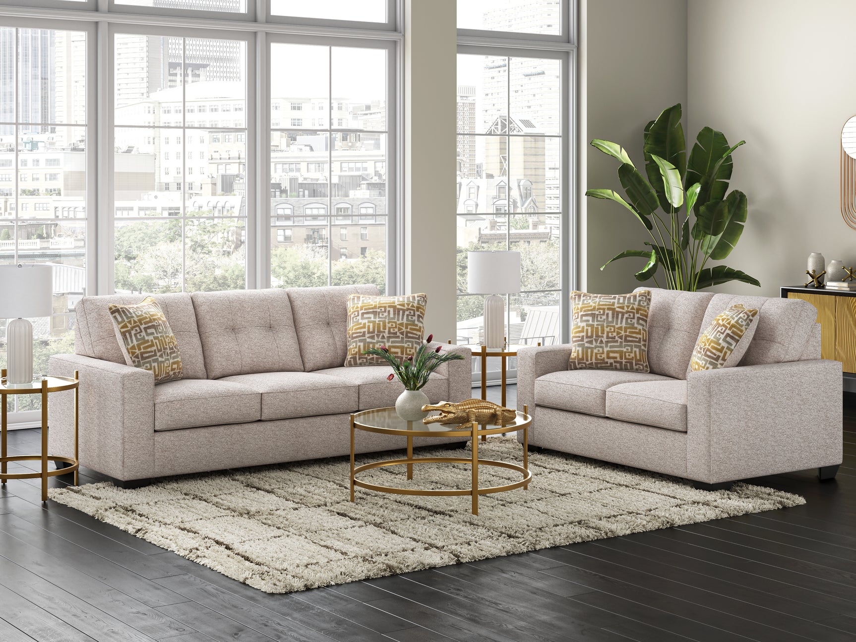 Larimer Stone Sofa and Loveseat - Ornate Home