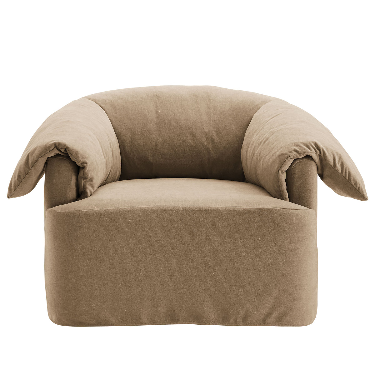 Lark Almond Slipcovered Fabric Oversized Armchair - Ornate Home