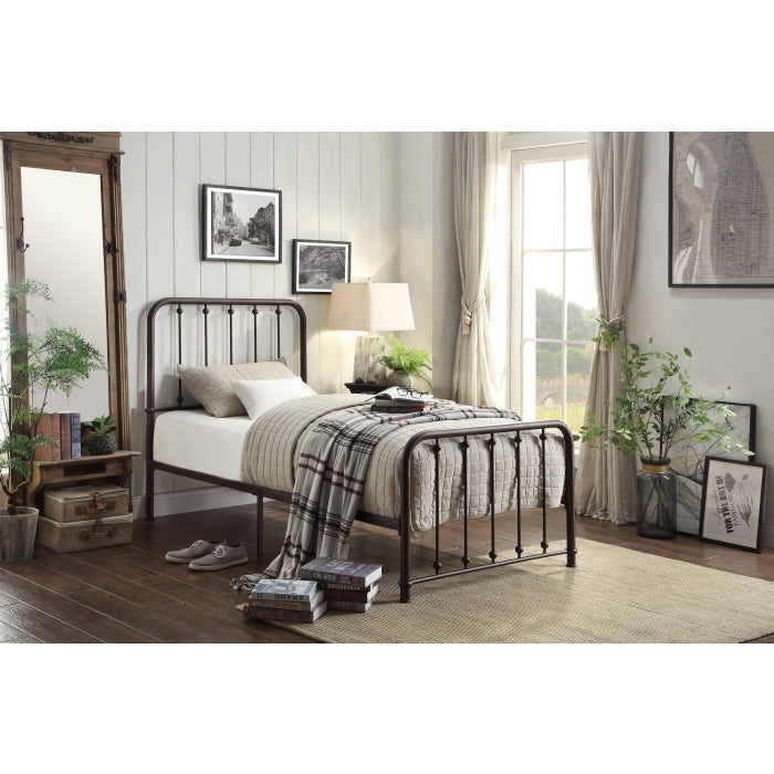 Larkspur Antique Bronze Twin Metal Platform Bed - Ornate Home