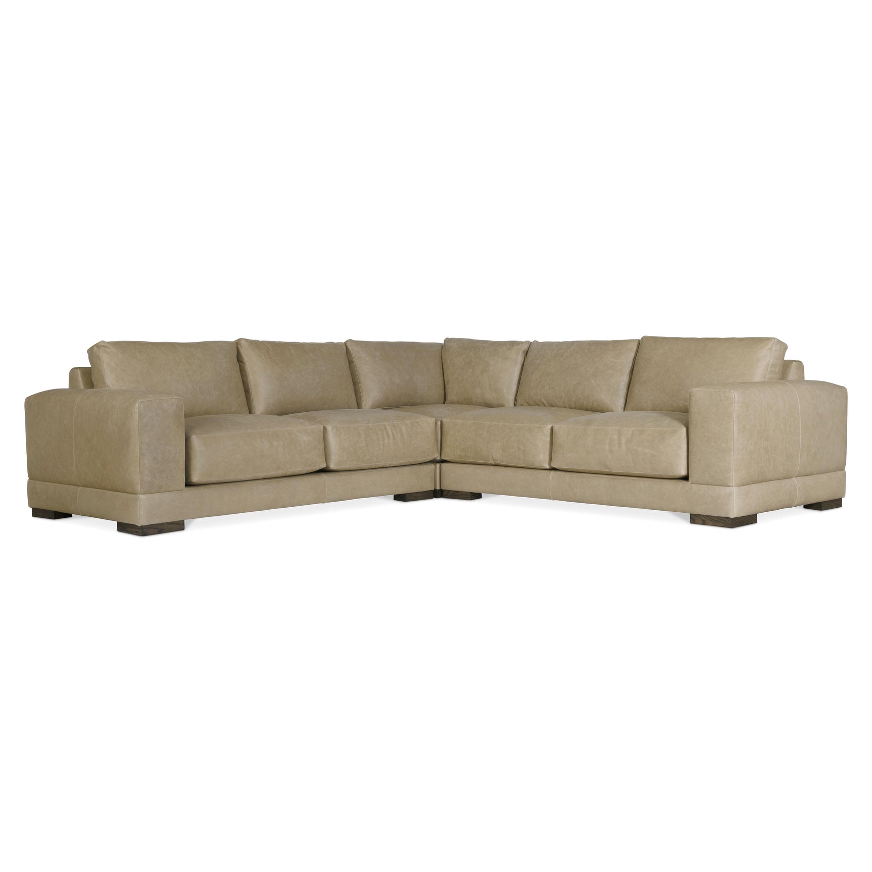 Lars Beige/Tan Leather Sectional (3 Piece) - Ornate Home