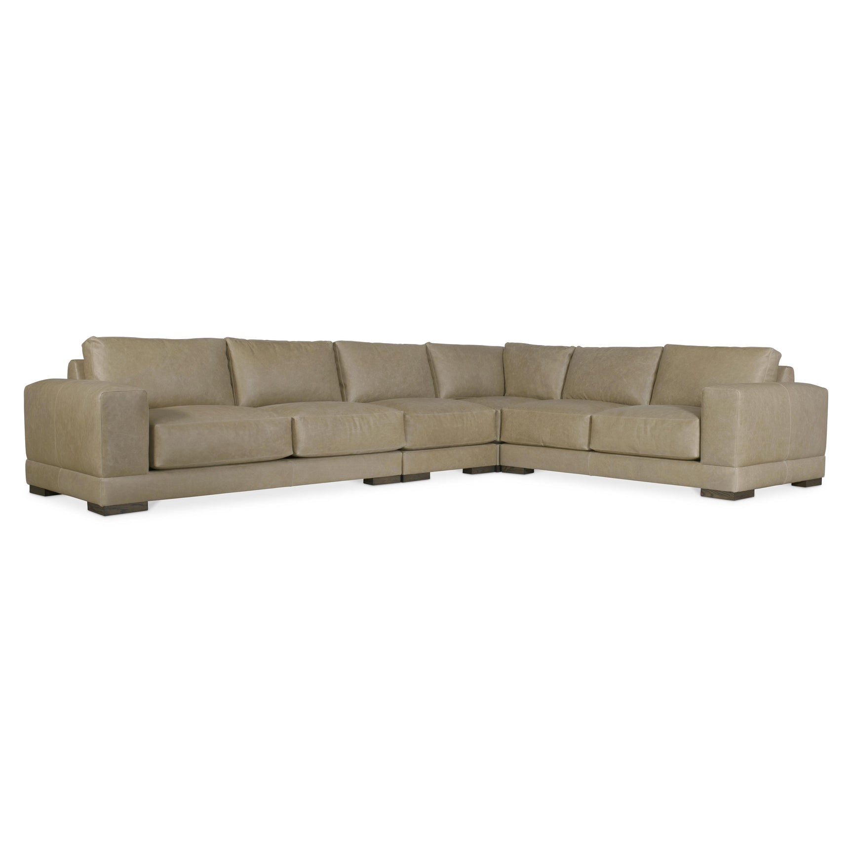 Lars Beige/Tan Leather Sectional (4 Piece) - Ornate Home