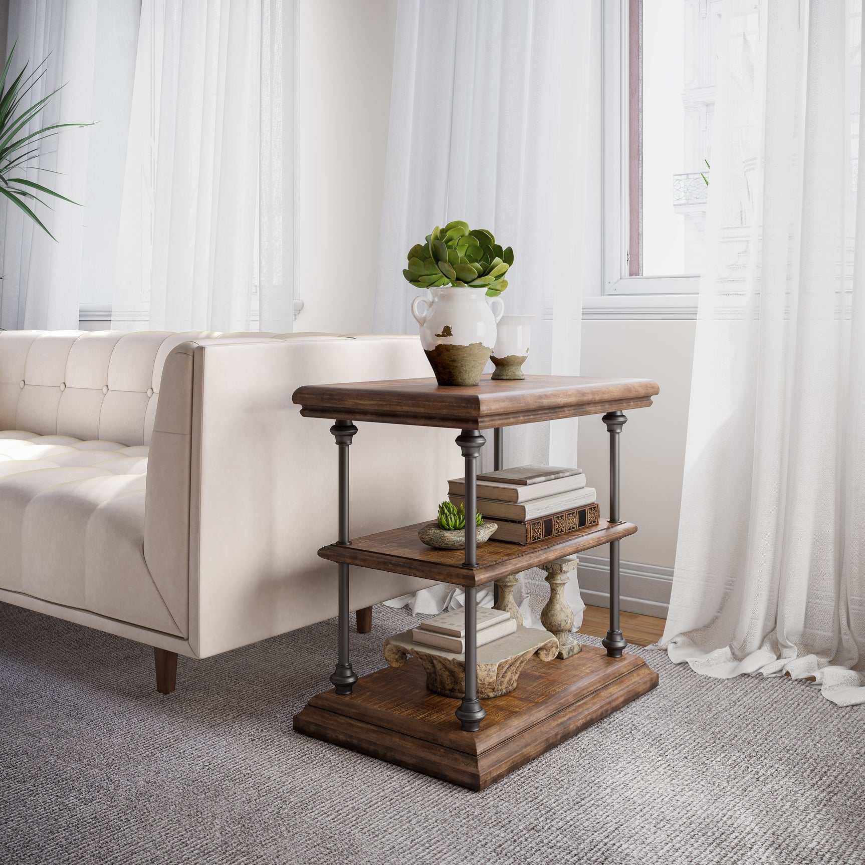 Larson Brown Chairside Table - Ornate Home