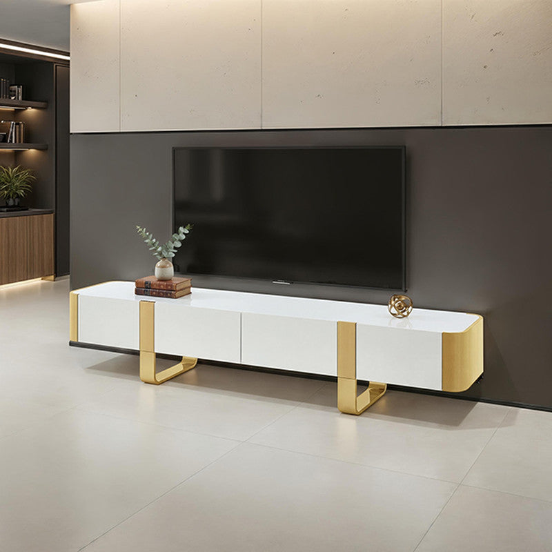 Larvik Gold/White TV Stand - Ornate Home