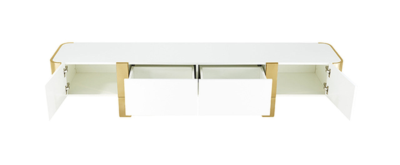 Larvik Gold/White TV Stand - Ornate Home