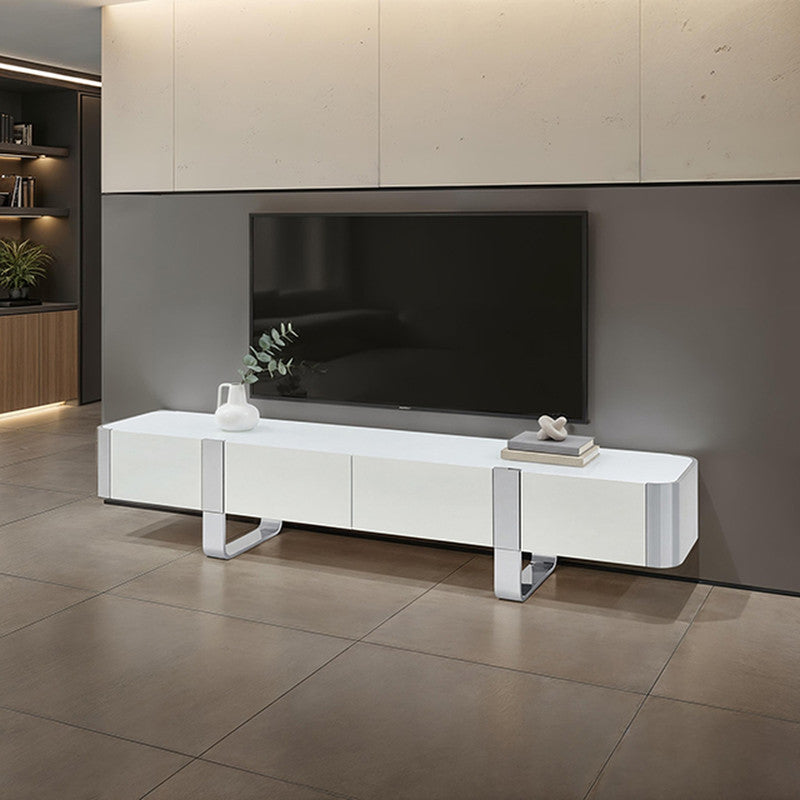 Larvik Silver/White TV Stand - Ornate Home