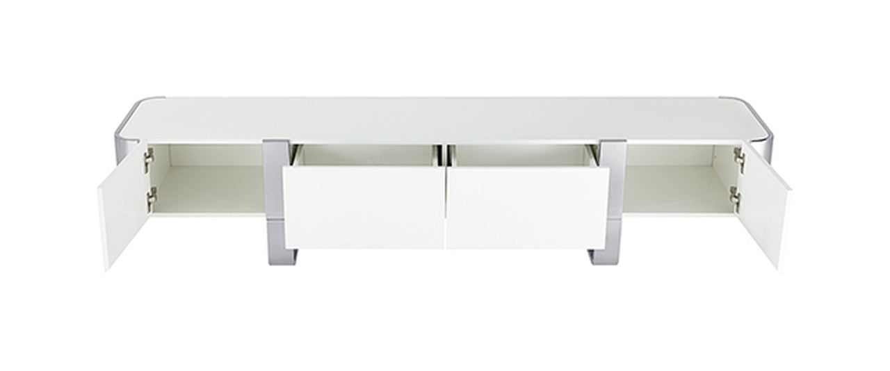 Larvik Silver/White TV Stand - Ornate Home