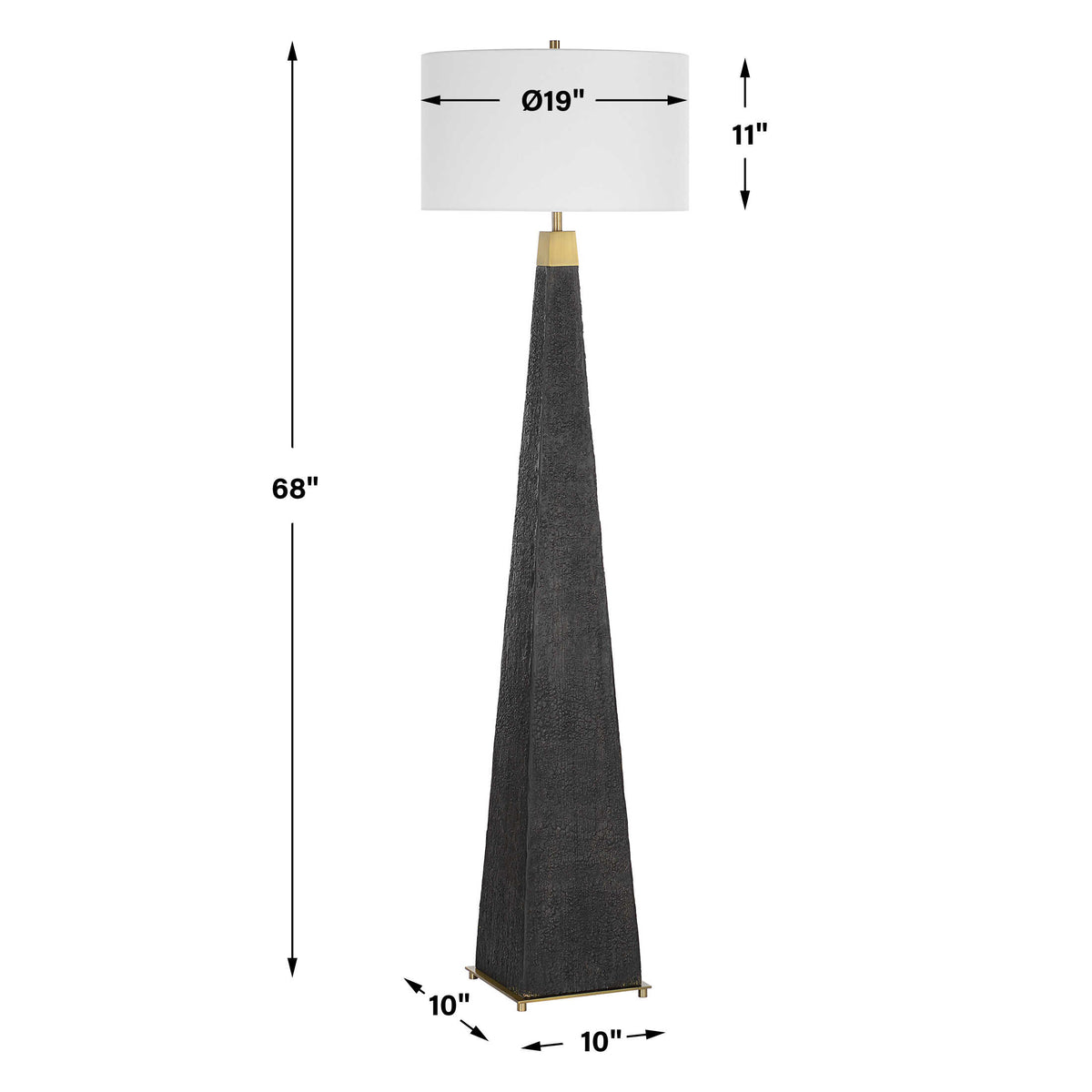 Lathey Black/Woodtone Tapered Floor Lamp - Ornate Home