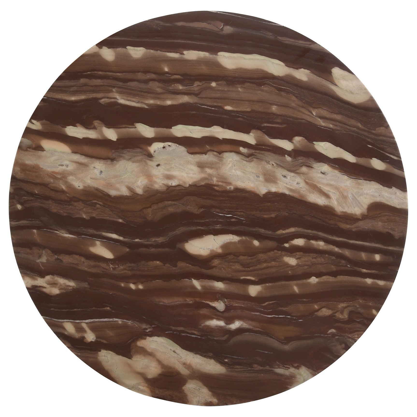 Latifa Red and Black Round Marble Top Accent Side Table - Ornate Home