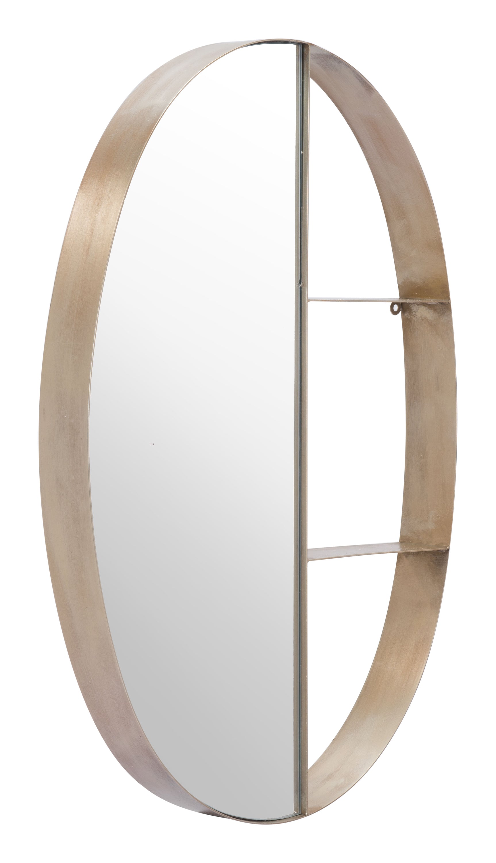 Latitude Antique Bronze Oval Shelf Mirror