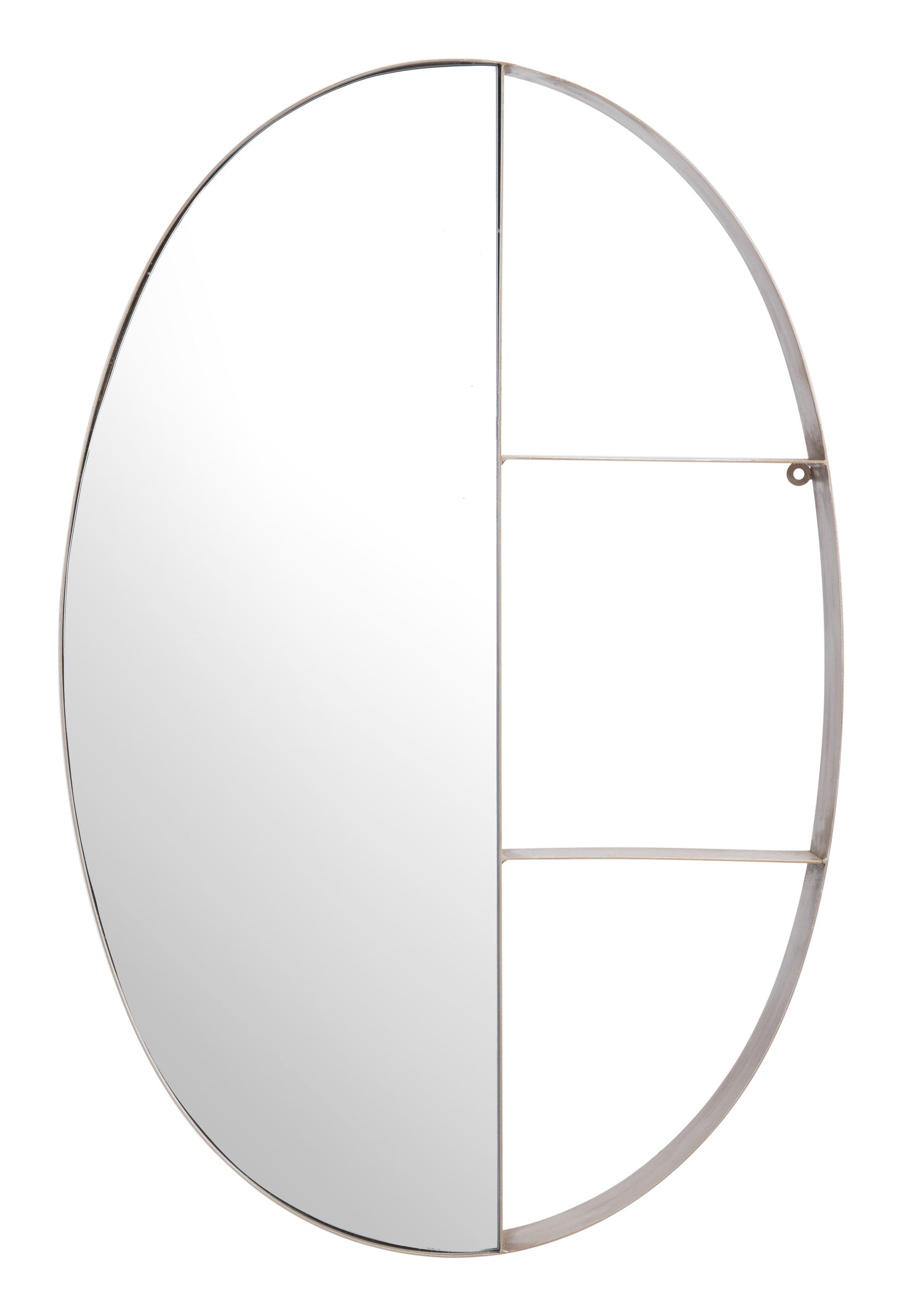 Latitude Antique Bronze Oval Shelf Mirror