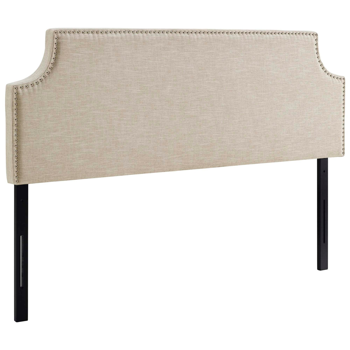 Laura Beige Upholstered Fabric Queen Headboard - Ornate Home