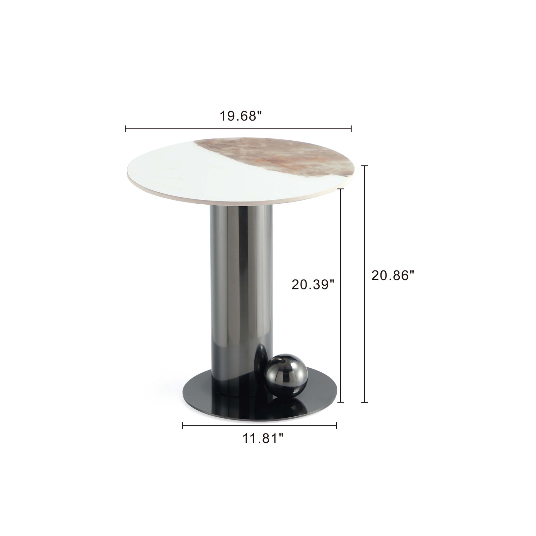 Laurel End Table in Black - Ornate Home