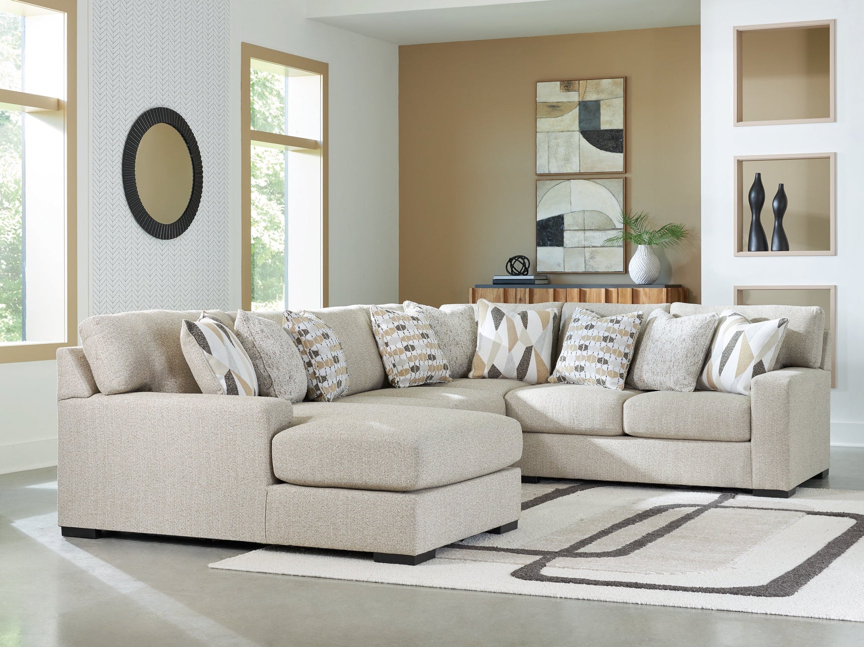 Laurelgrove Pebble 4-Piece Sectional with Left Chaise (Online Special Price) - Ornate Home