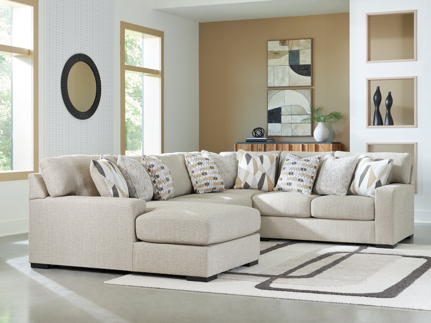 Laurelgrove Pebble 4-Piece Sectional with Left Chaise - Ornate Home