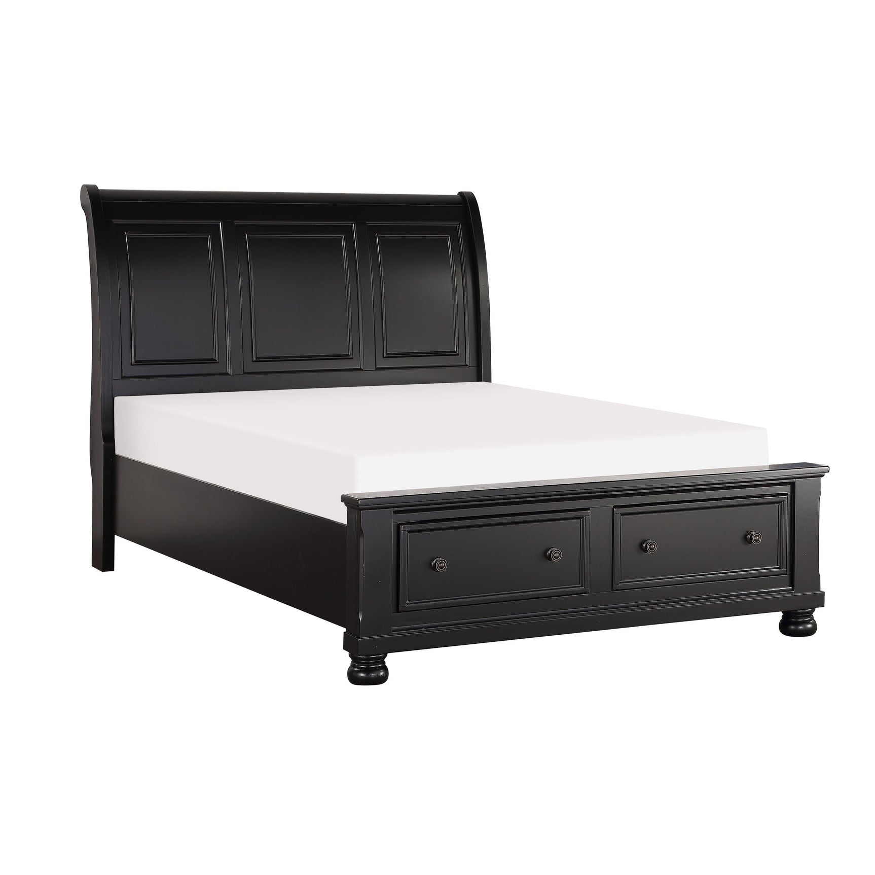 Laurelin Black California King Sleigh Platform Bed - Ornate Home