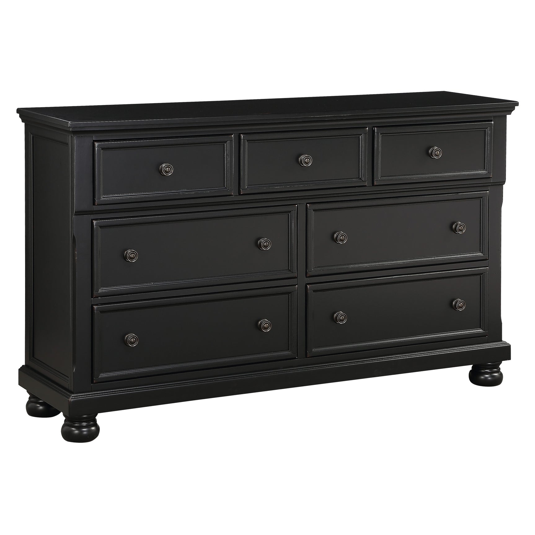 Laurelin Black Dresser w/ Hidden Jewelry Tray - Ornate Home