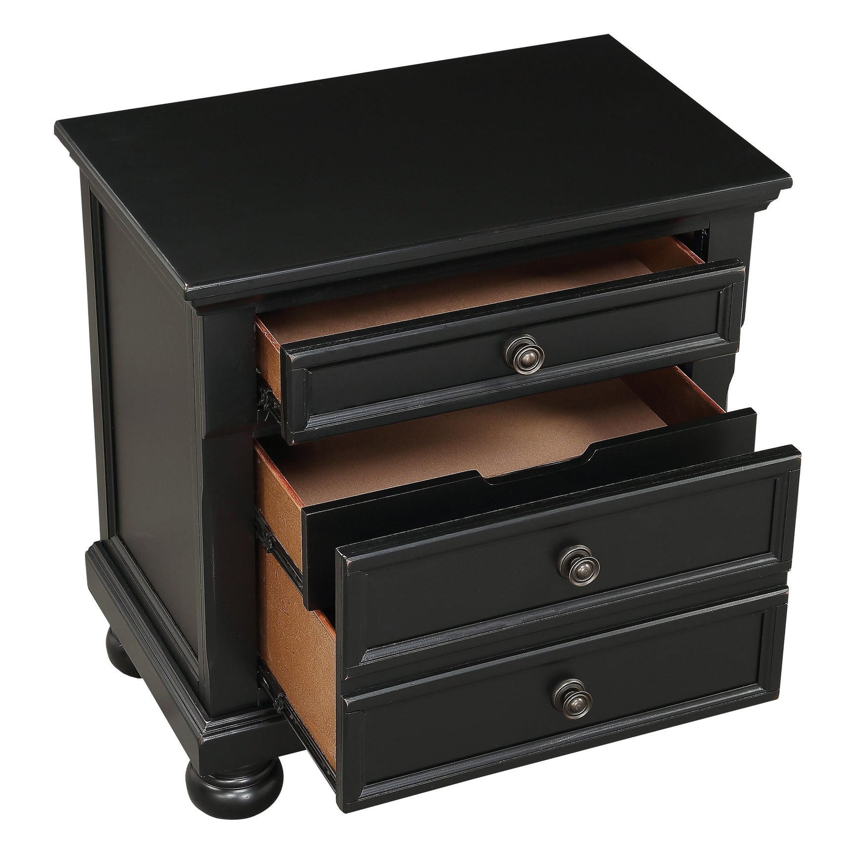 Laurelin Black Nightstand - Ornate Home