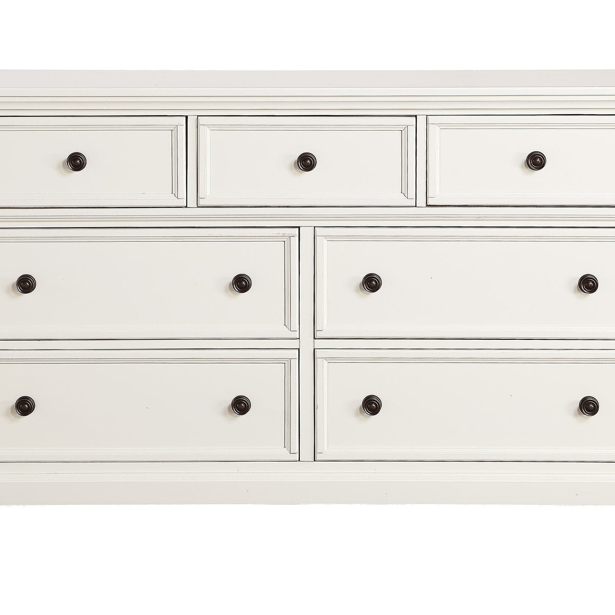 white dresser with black hardware Homelegance Laurelin White Dresser w/ Hidden Jewelry Tray