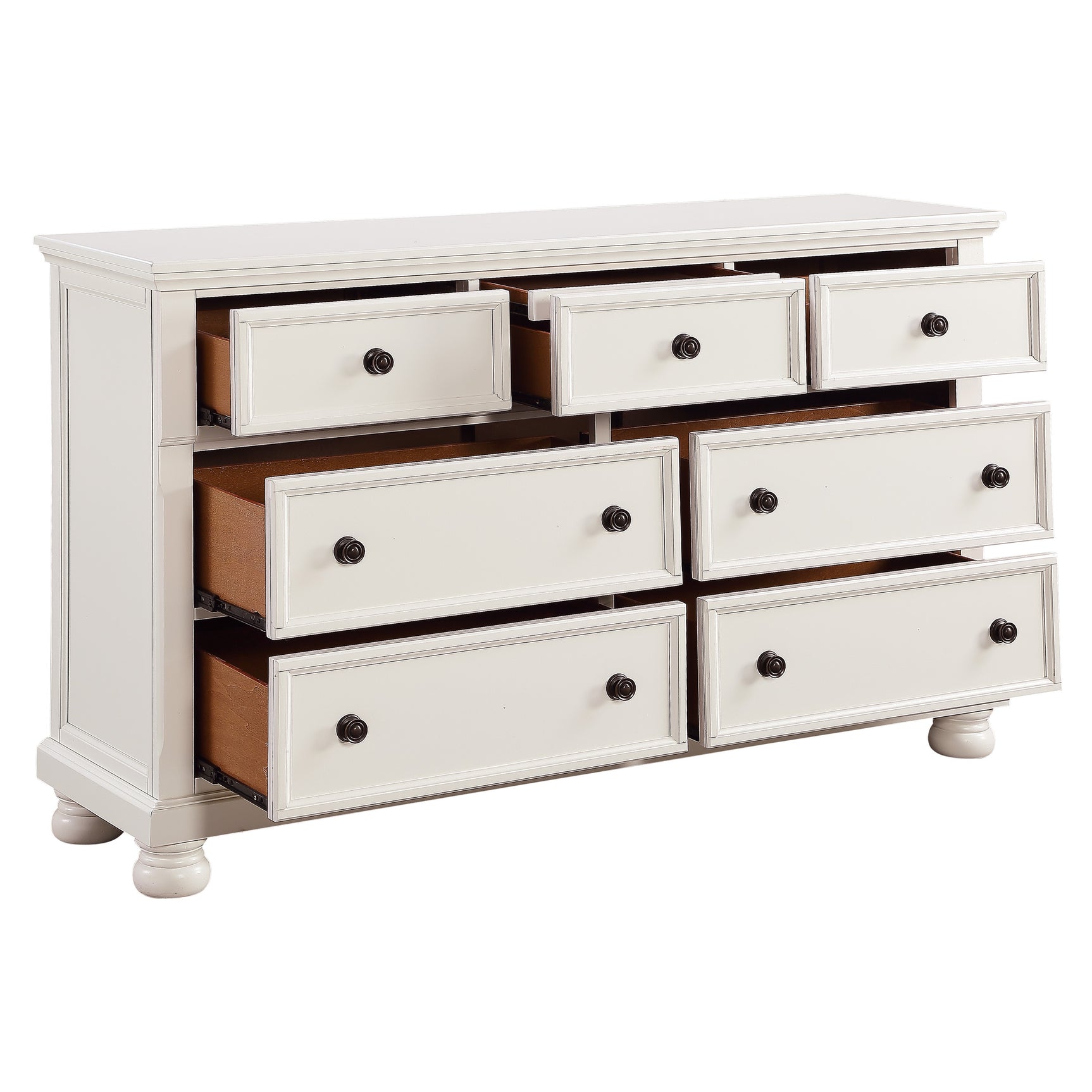 Laurelin White Dresser w/ Hidden Jewelry Tray - Ornate Home