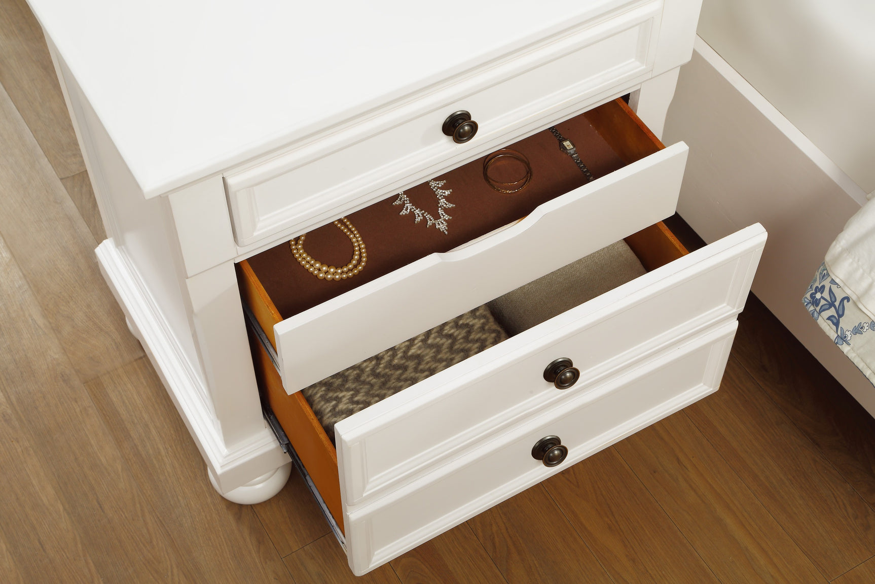 Laurelin White Nightstand - Ornate Home